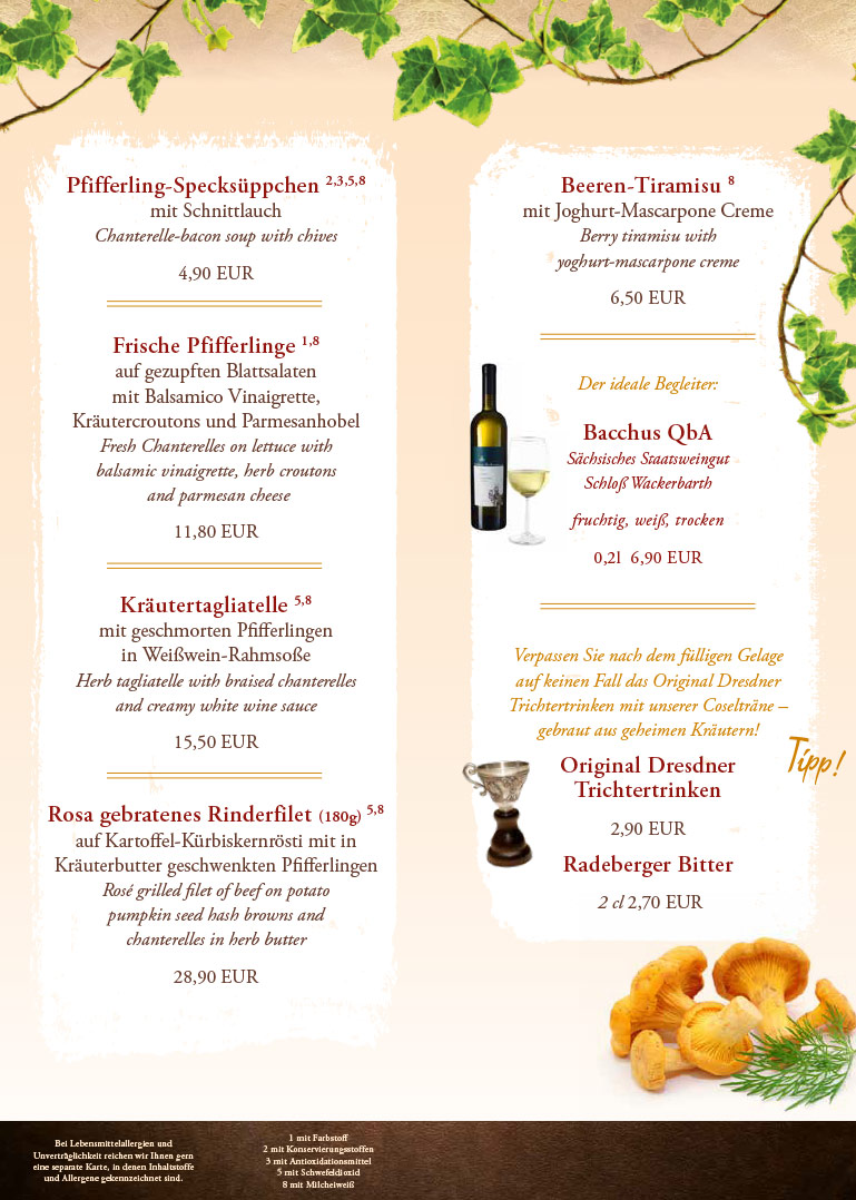 Sommermenüs mit Pfifferlingen